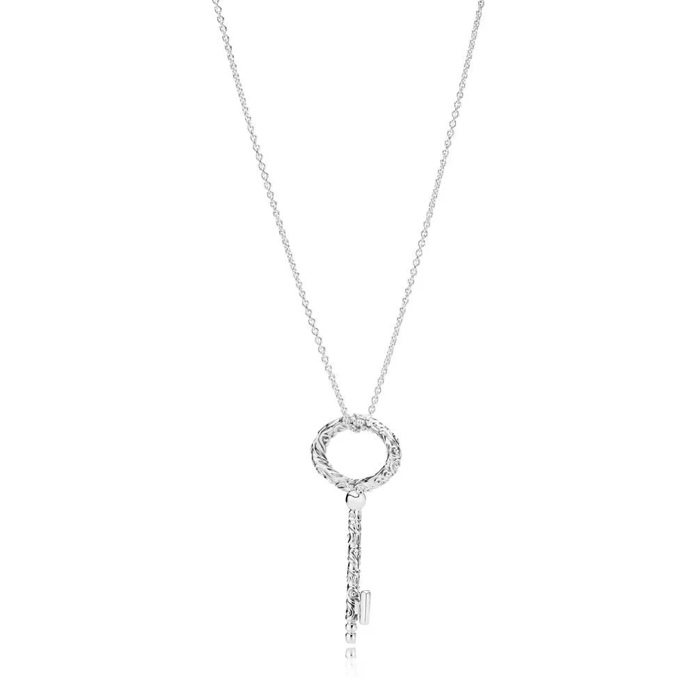 pandora regal pattern key silver pendant and necklace 397676 90