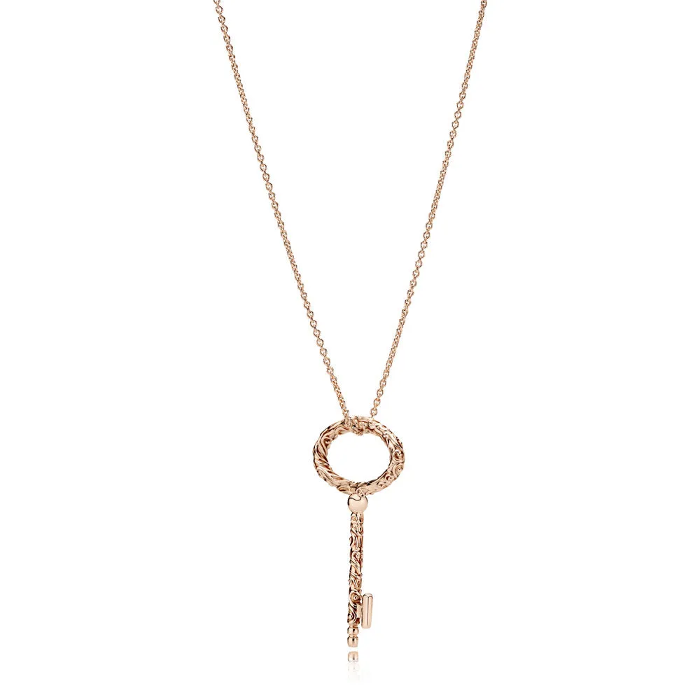 regal pattern key pandora rose pendant and necklace 387676 90
