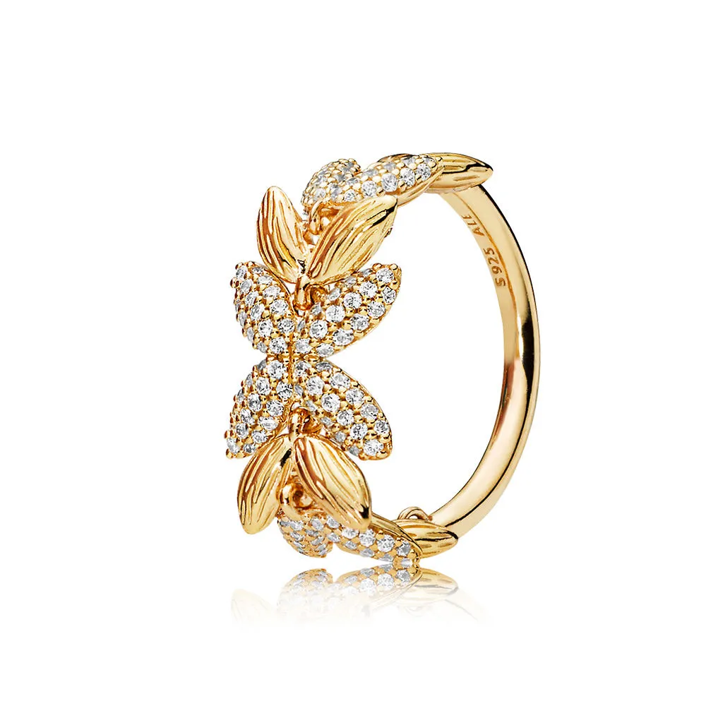 chained seeds pandora shine ring with clear cubic zirconia 167735cz