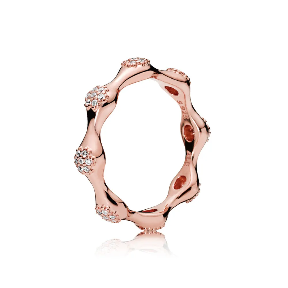 modern lovepods pandora rose ring with clear cubic zirconia 187295cz