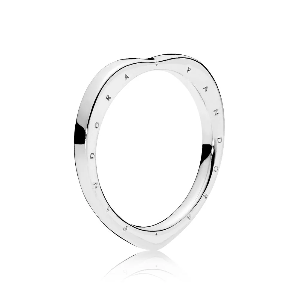 pandora logo heart silver ring 197379