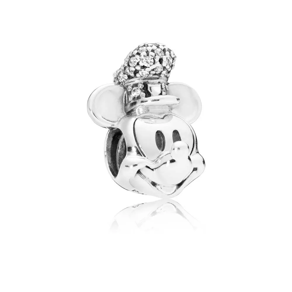 pandora disney mickey silver charm with clear cubic zirconia 797499cz