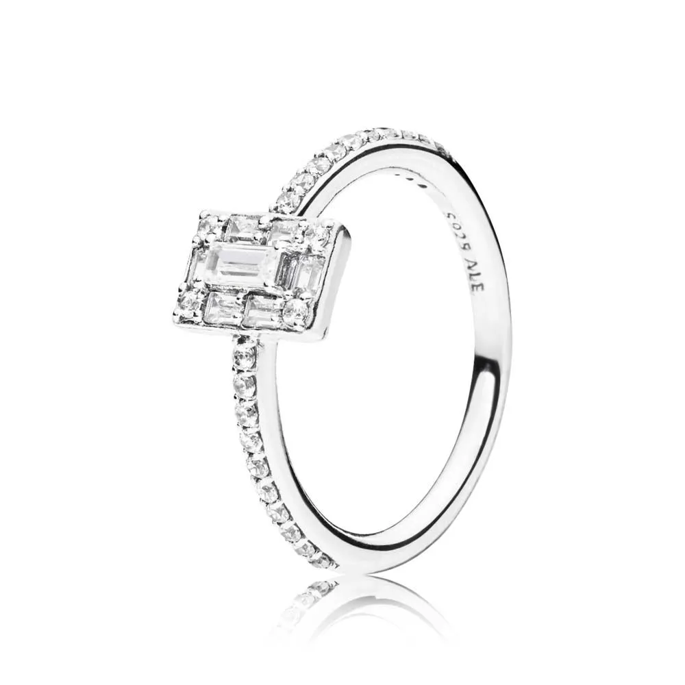 pandora ice cube silver ring with clear cubic zirconia 197541cz