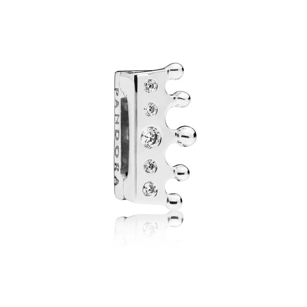 pandora reflexions crown sølv clip charm med klar cubic zirconia 797599cz