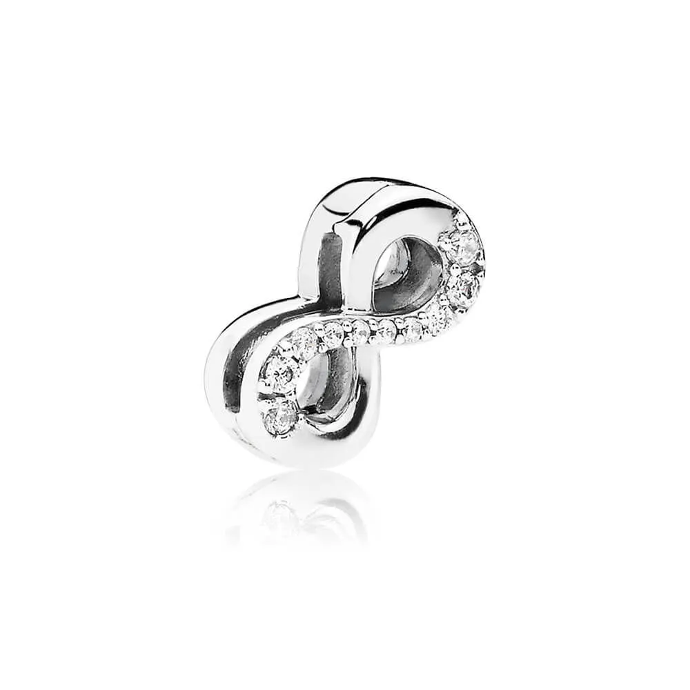pandora reflexions infinity sølv clip sjarm med klar cubic zirconia 797580cz