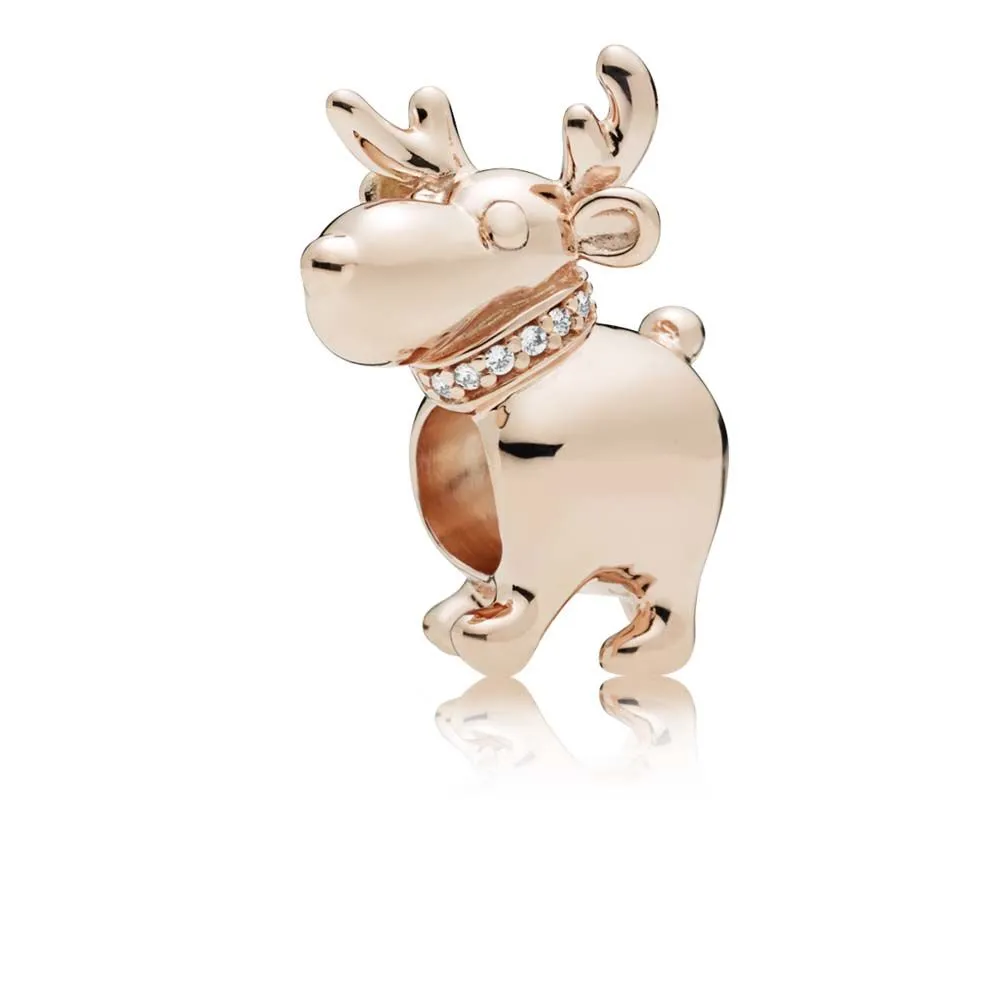 Reindeer PANDORA Rose charm with clear cubic zirconia - 787514CZ