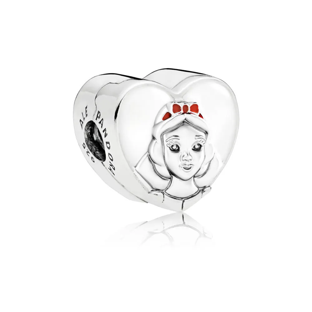 pandora disney snow white silver clip with red and white enamel 797165enmx