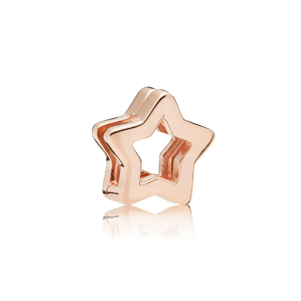 pandora reflexions star clip charm in pandora rose 787544