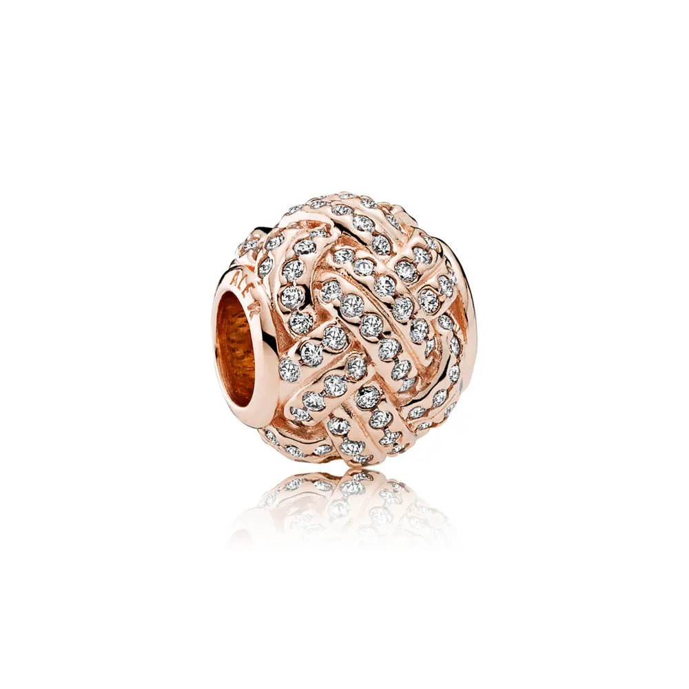 PANDORA Rose love knot charm with clear cubic zirconia - 781537CZ