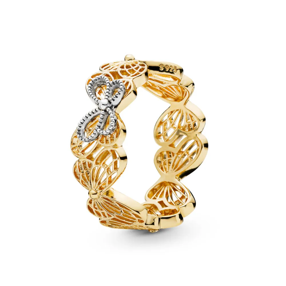 openwork butterfly pandora shine and silver ring 167947