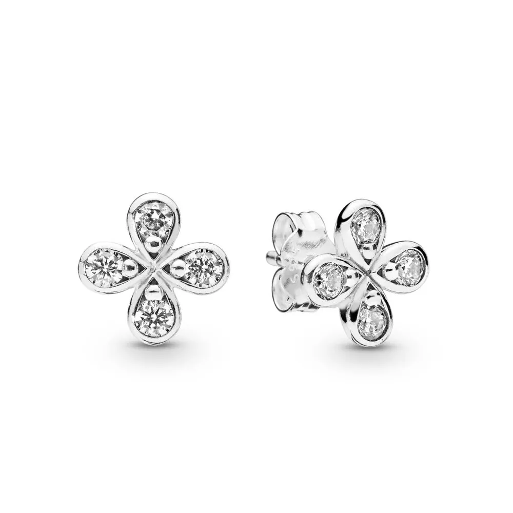 pandora blomsterøredobber med fire kronblad 297968cz