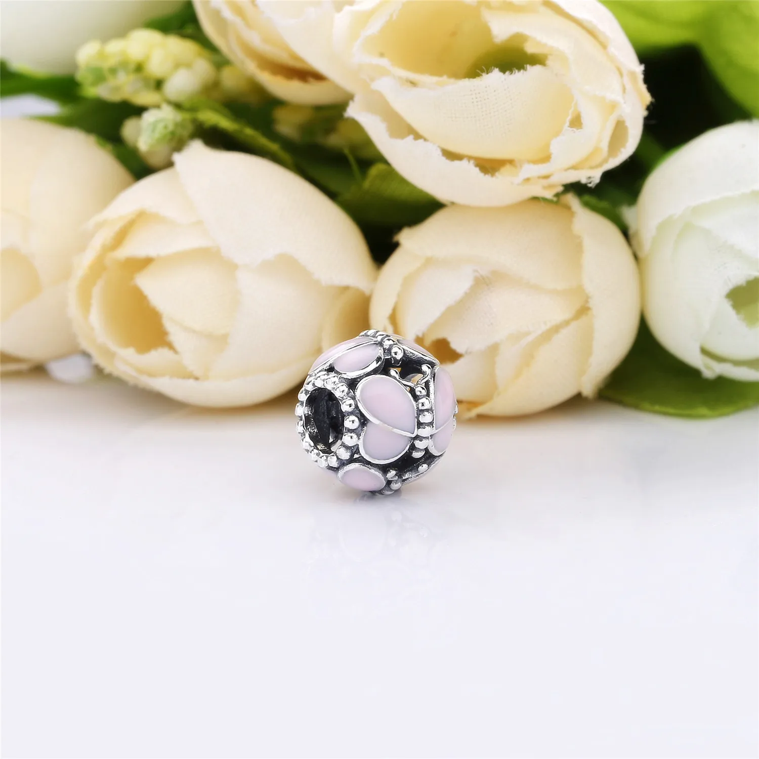Pandora Butterfly silver charm with pink enamel - 797855EN160