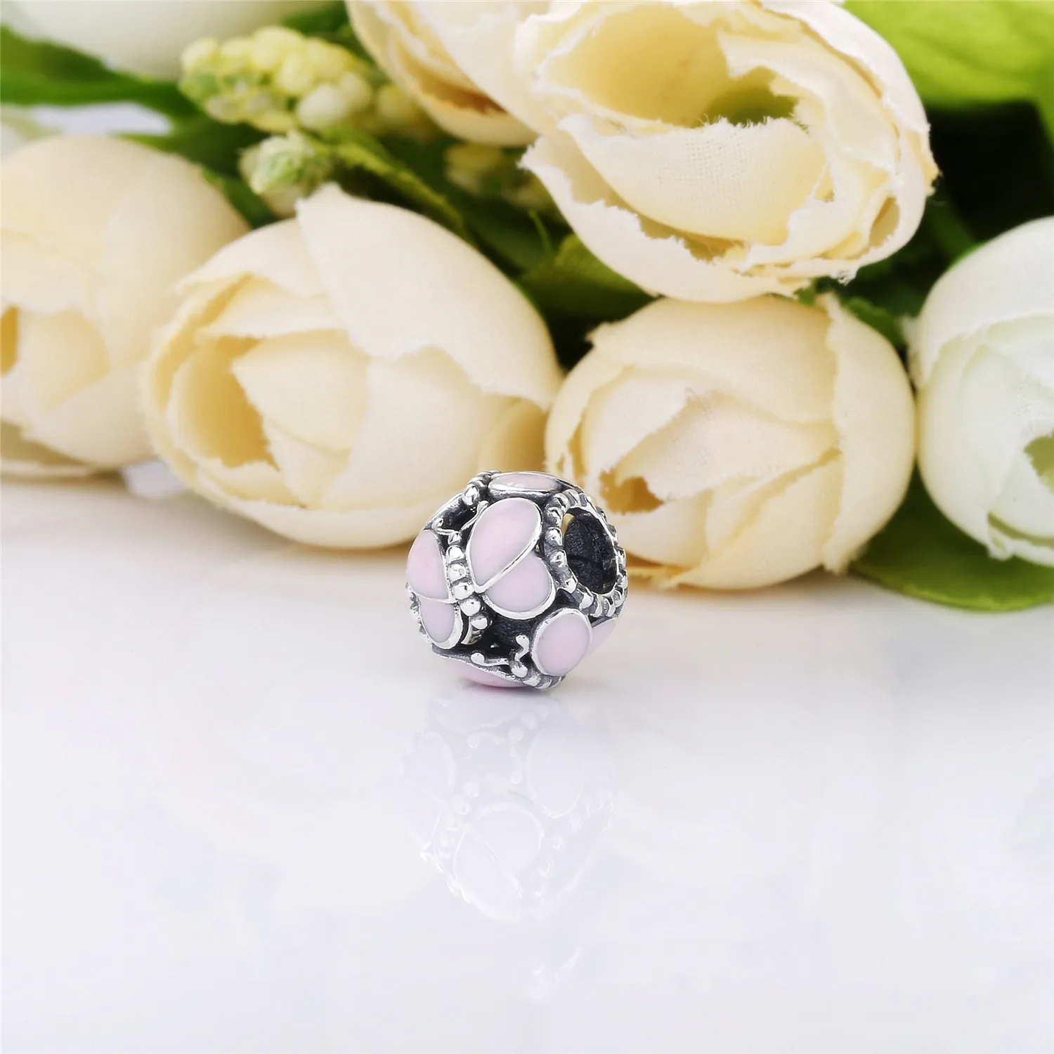 Pandora Butterfly silver charm with pink enamel - 797855EN160