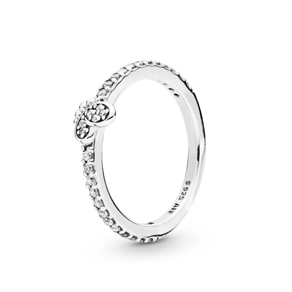 pandora butterfly silver ring with clear cubic zirconia 197948cz