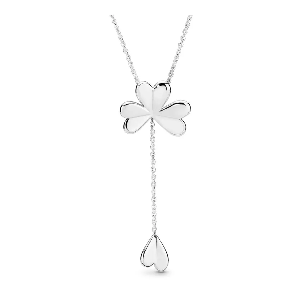 pandora clover silver y necklace 397925