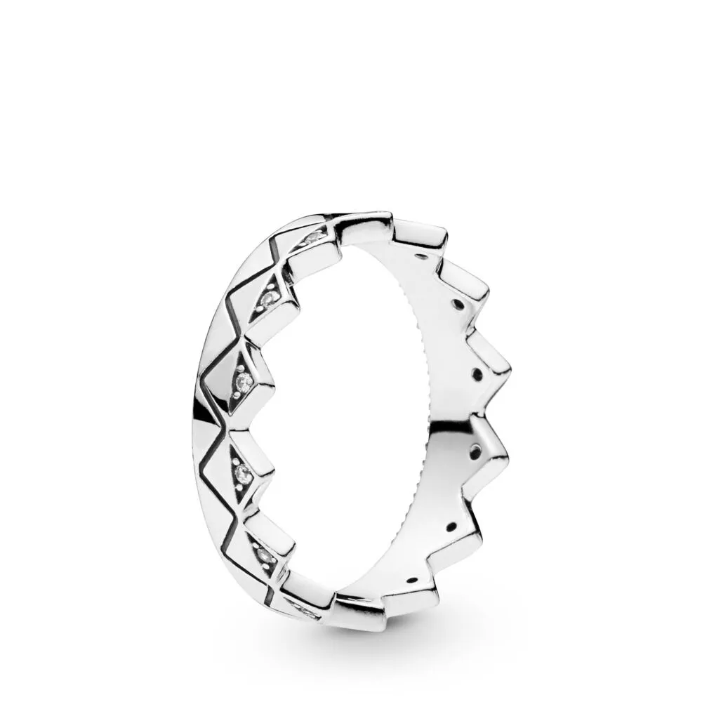 pandora crown silver ring with clear cubic zirconia 198033cz
