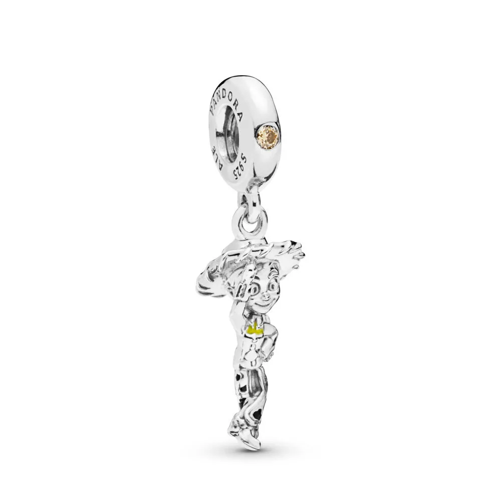 Pandora Disney Jessie sølv dingler med gylden farget cubic zirconia, svart og gul emalje - 798048CCZ