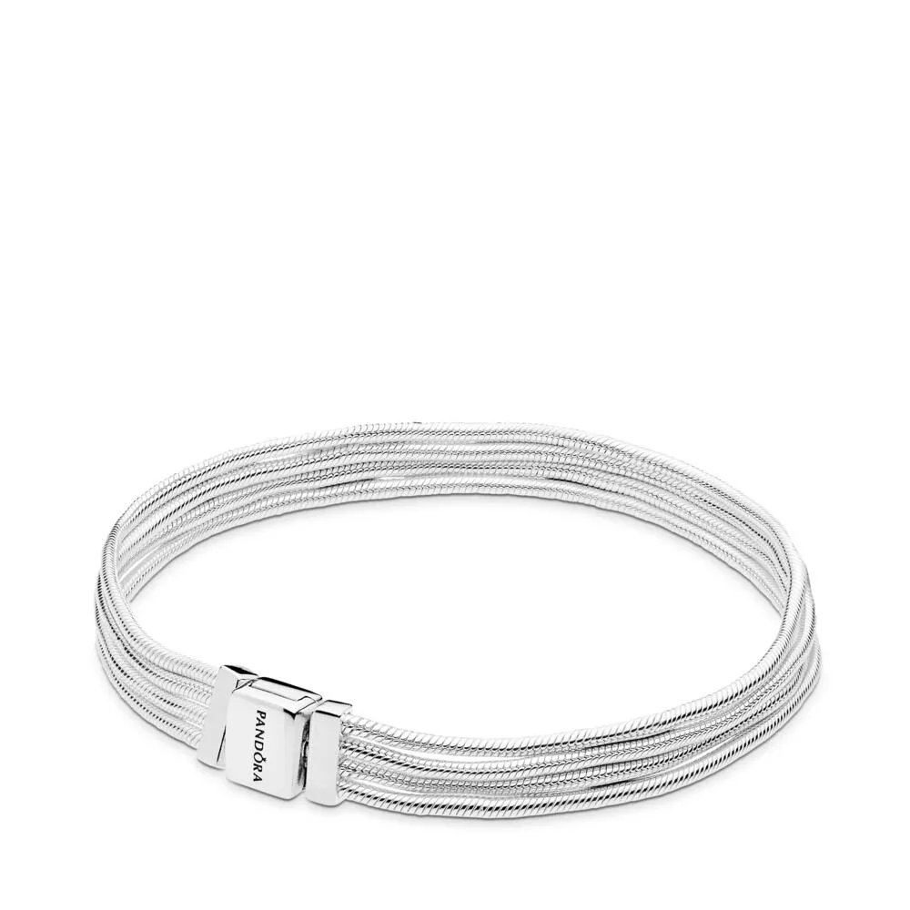 pandora reflexions multi snake chain silver bracelet 597943