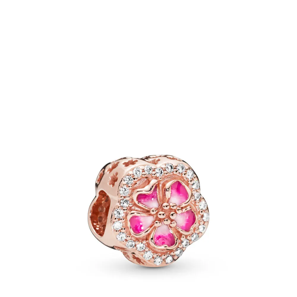 Pandora Rosa Funklende Ferskenblomst Charm - 788079CZ