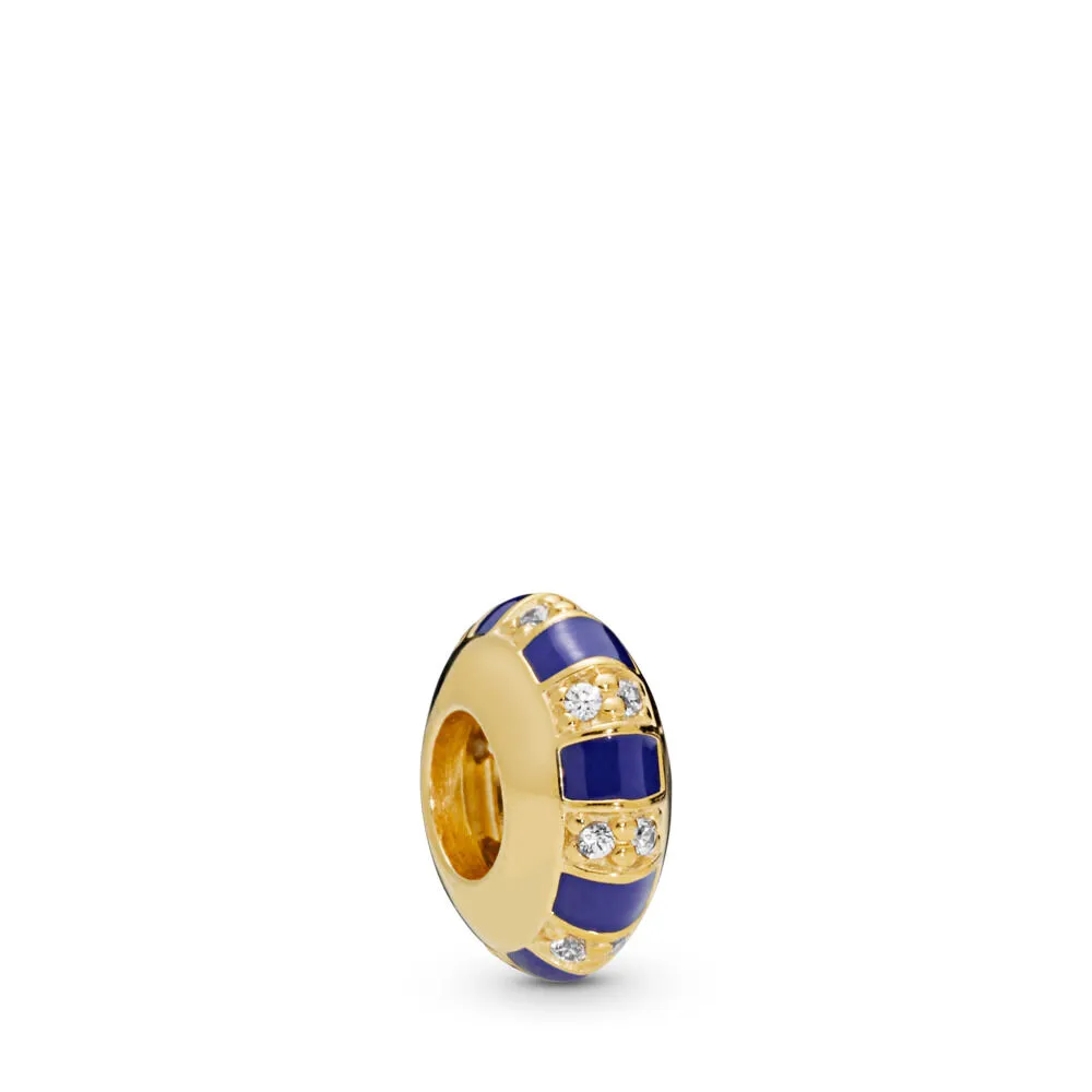 Pandora Shine spacer with clear cubic zirconia and blue enamel Charm - 768029CZ