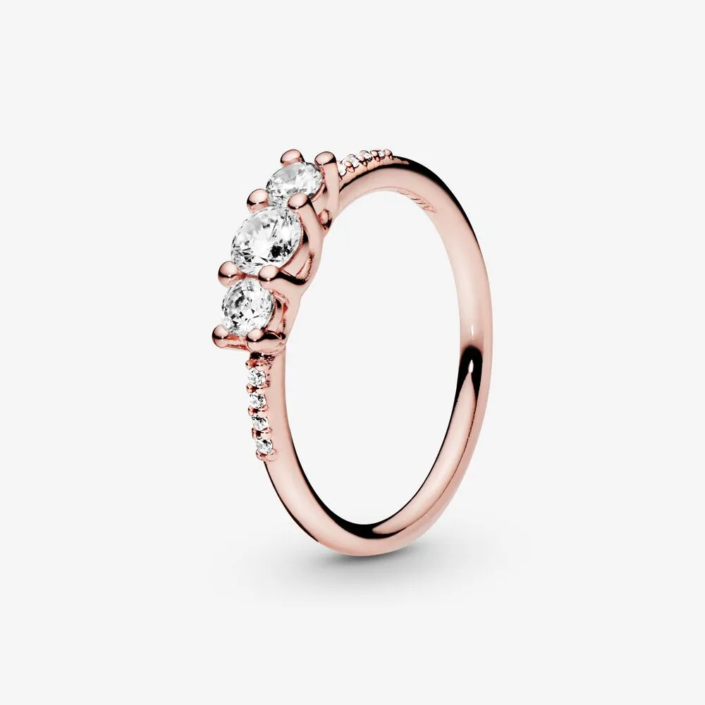 pandora klar tre stein ring 186242cz