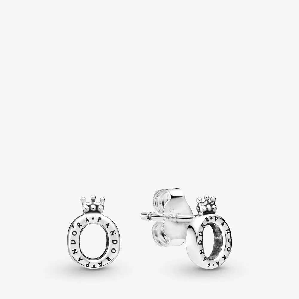 pandora polished crown o øredobber 298295