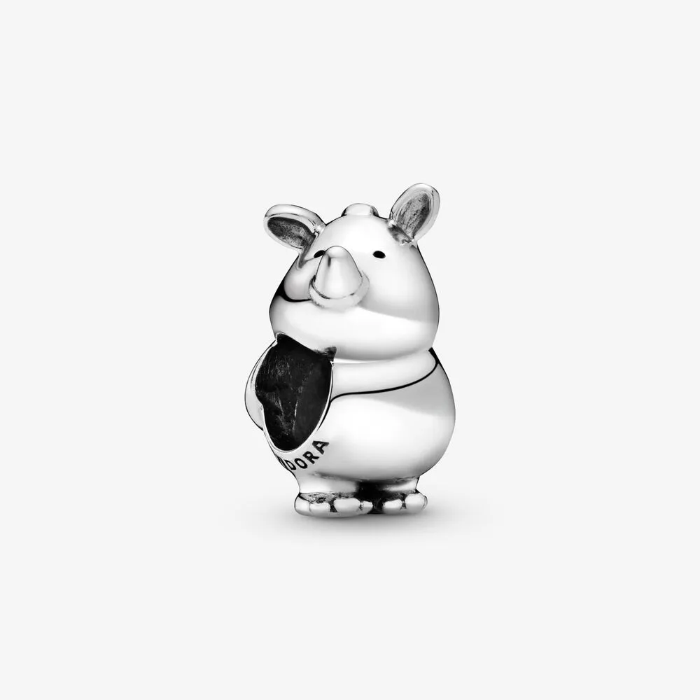 pandora rhinoceros silver charm 798023