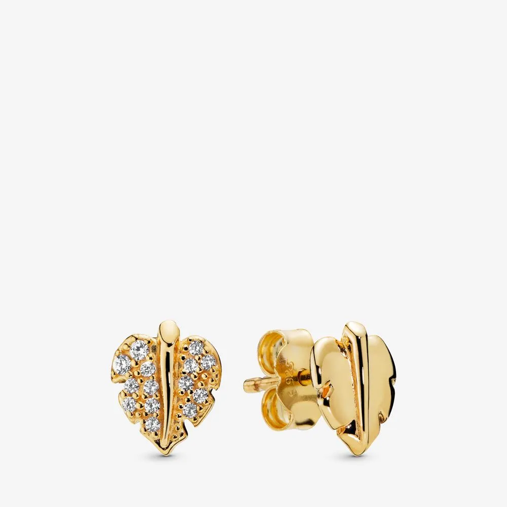pandora shining sparkling leaf øredobber 268334cz