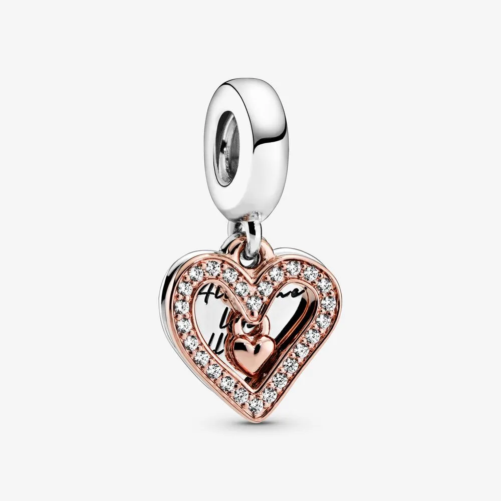 Pandora Funklende Frihånd Hjerteformet Hengende Charm - 788693C01