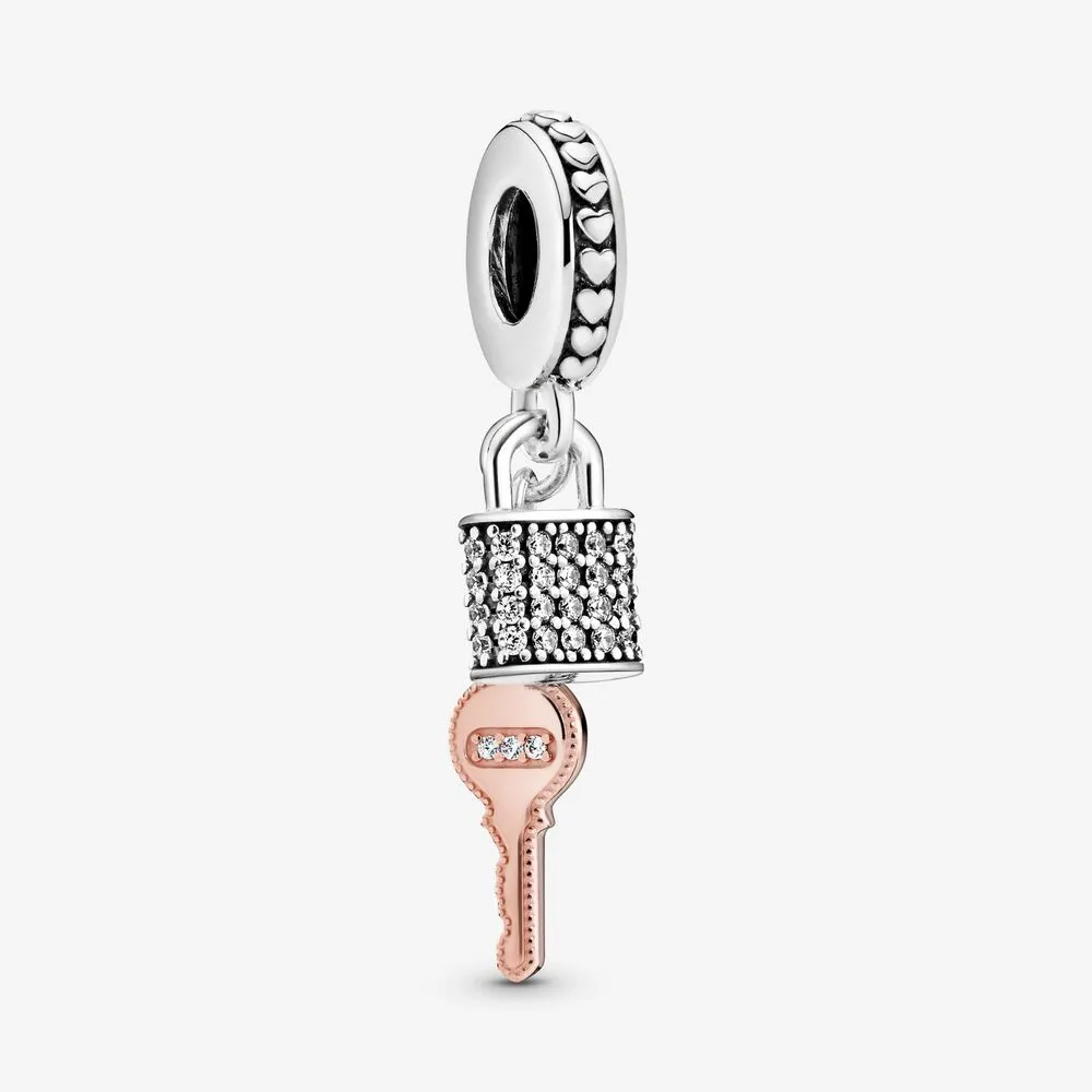 pandora pavé hengelås og nøkkel hengende charm 788682c01