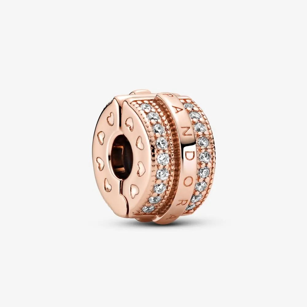 Pandora Funklende Pavé Rader og Logo Klemmecharm - 789042C01