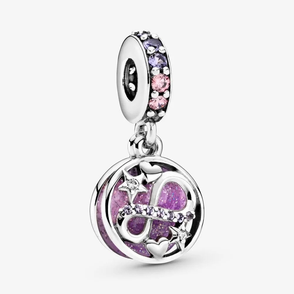 pandora glitrende evighetshjerter og stjerner hengende charm 798829c01