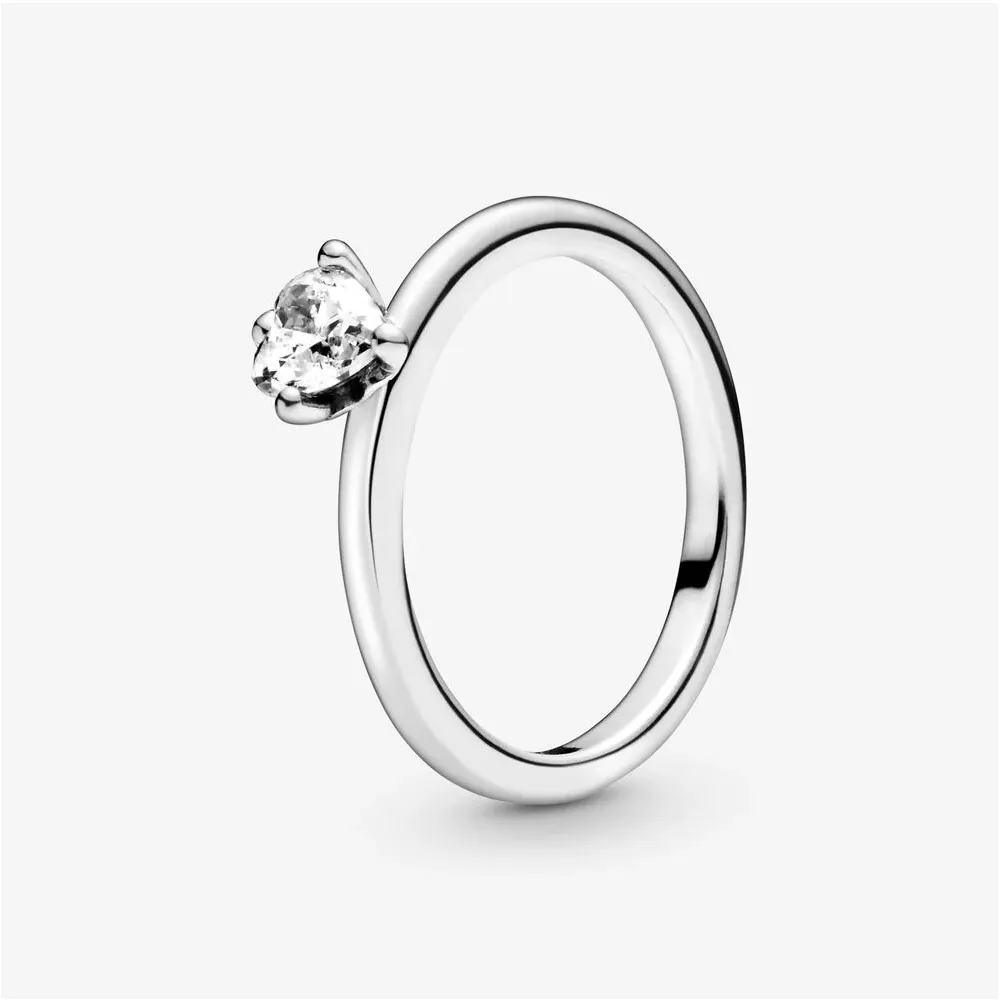 pandora klart hjerte solitaire ring 198691c01