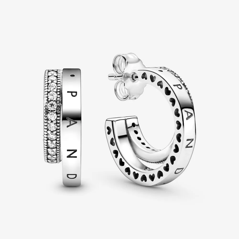 Pandora Pavé Doble Øreringer - 299056C01