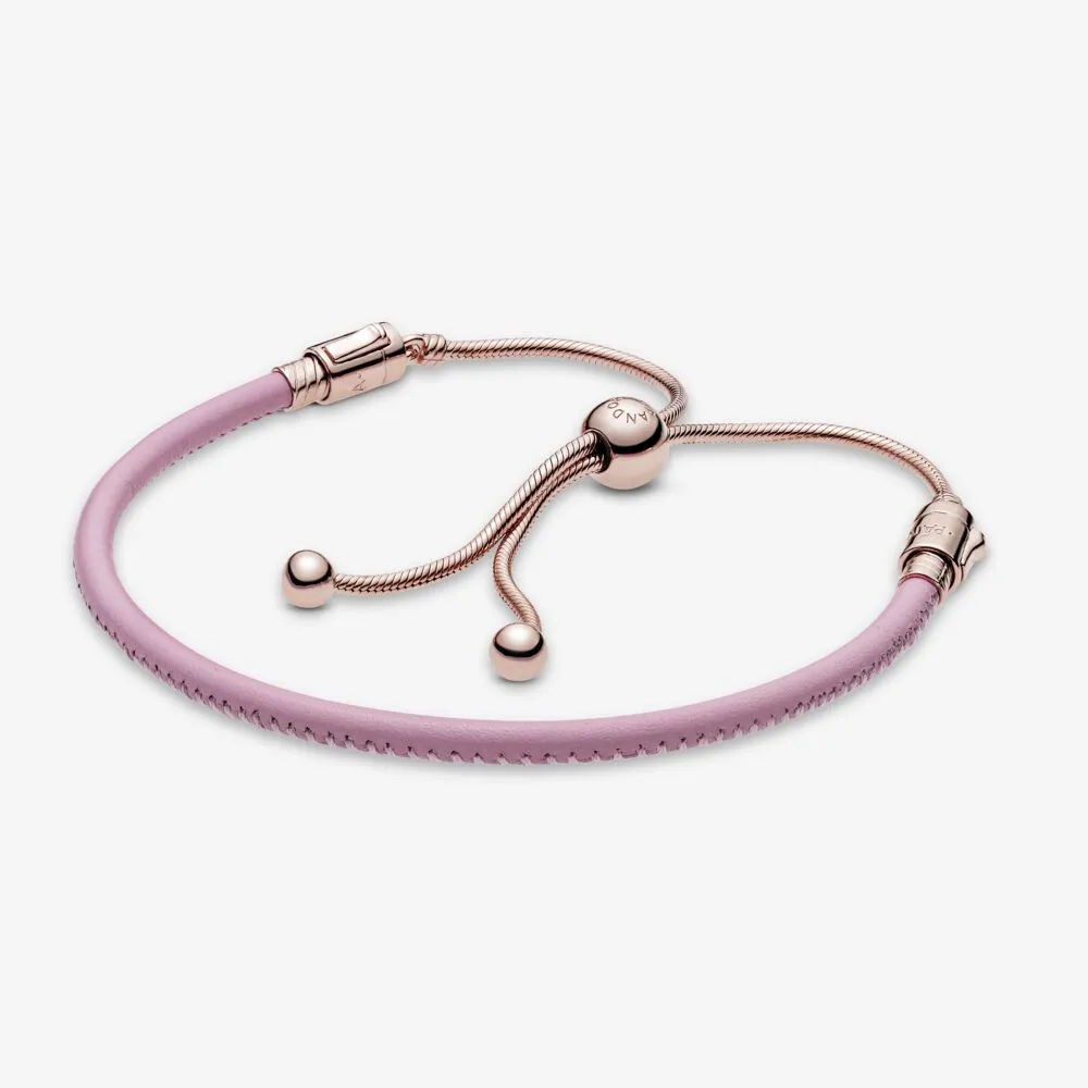 pandora rose slider bracelet with pink leather 589002c01