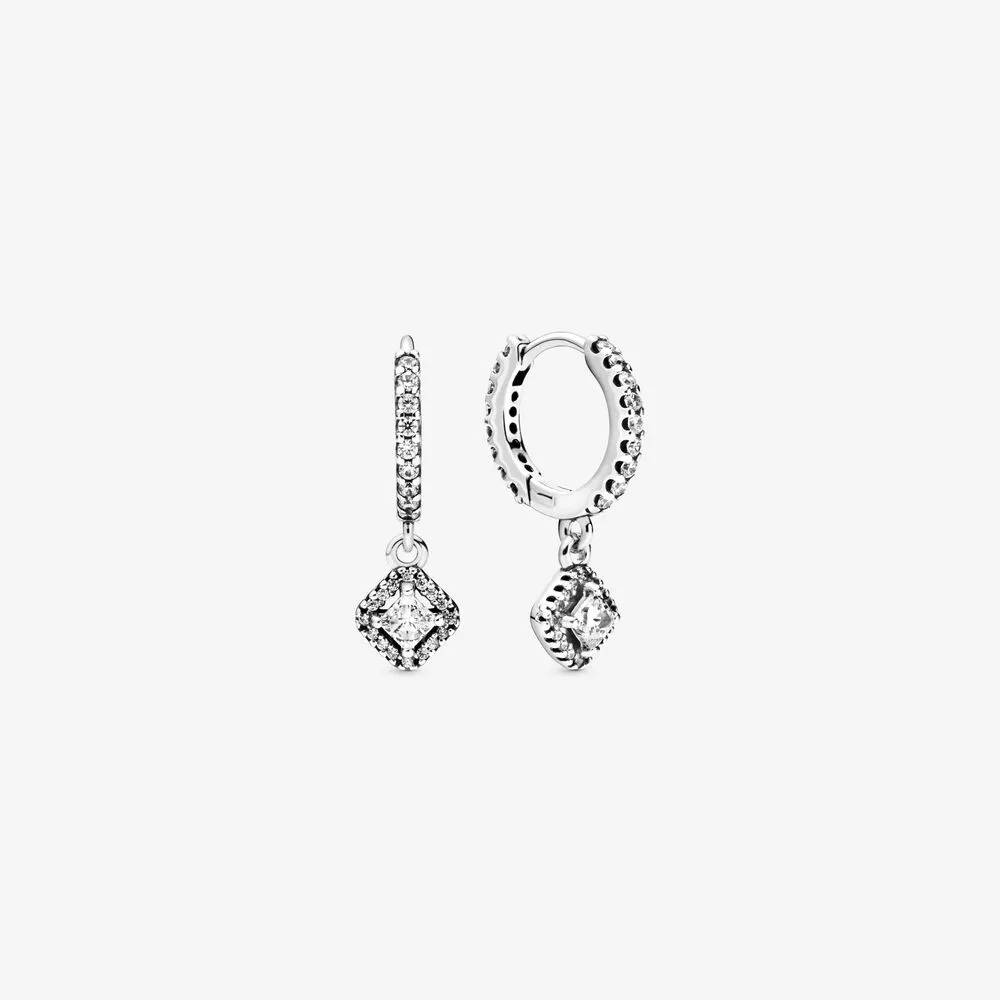 pandora square sparkle hoop øreringer 298503c01