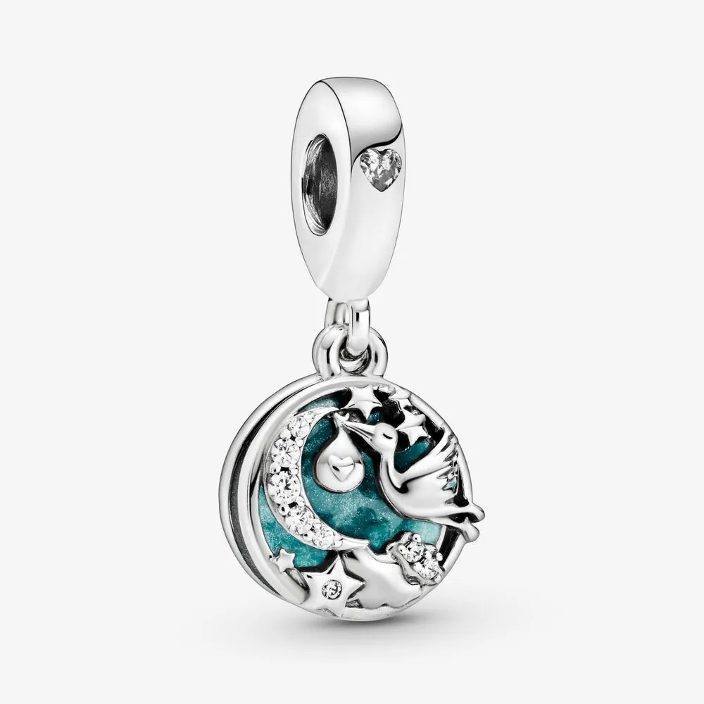 pandora stork og funklende stjerne hengende charm 798895c01