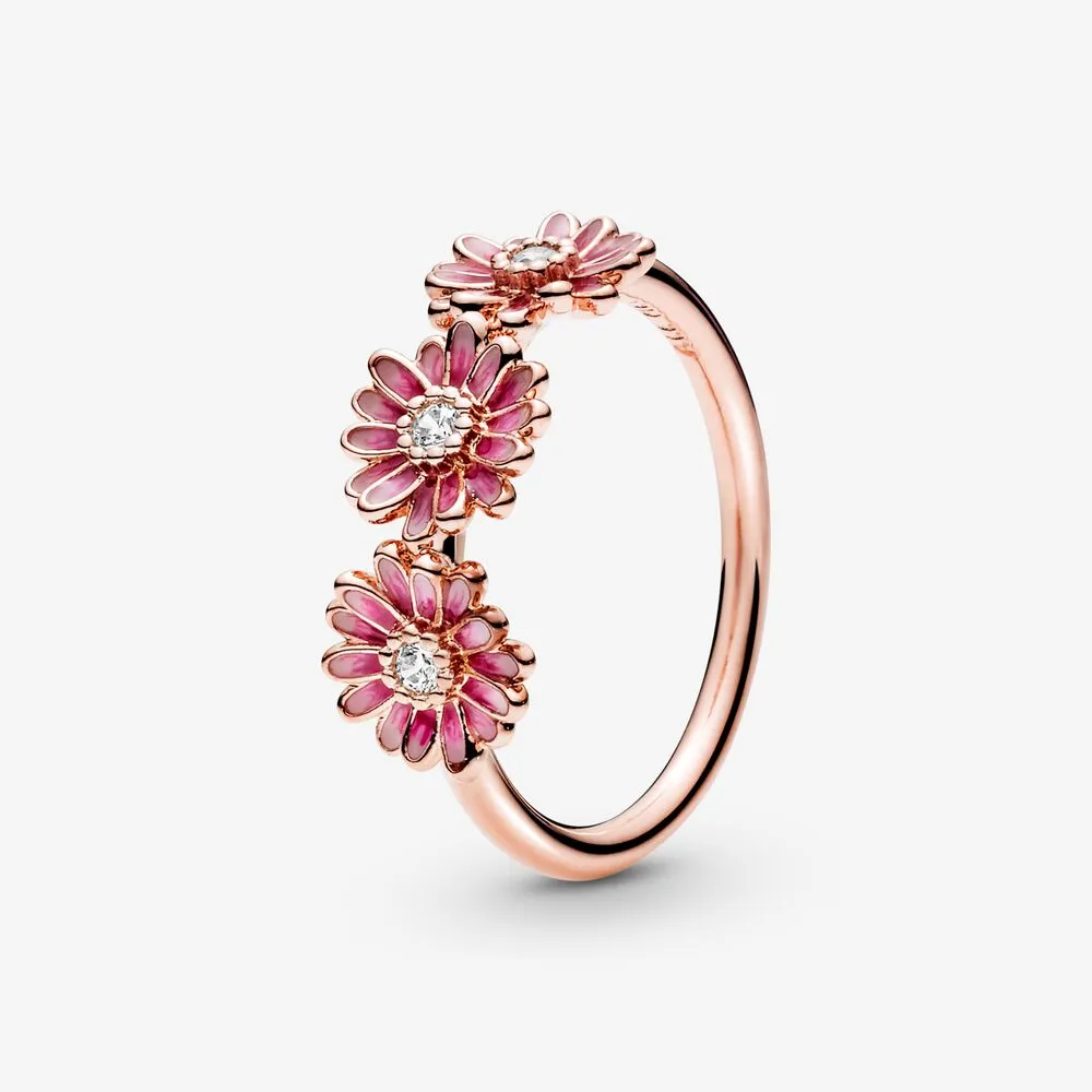 pandora trio av rosa tusenfryd ring 188792c01