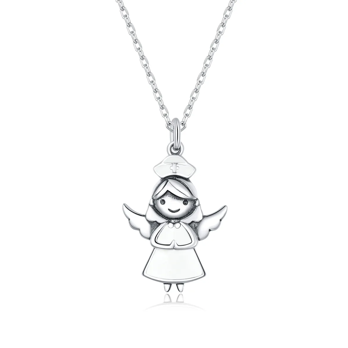 pandora style angel in white anheng halskjede scn425