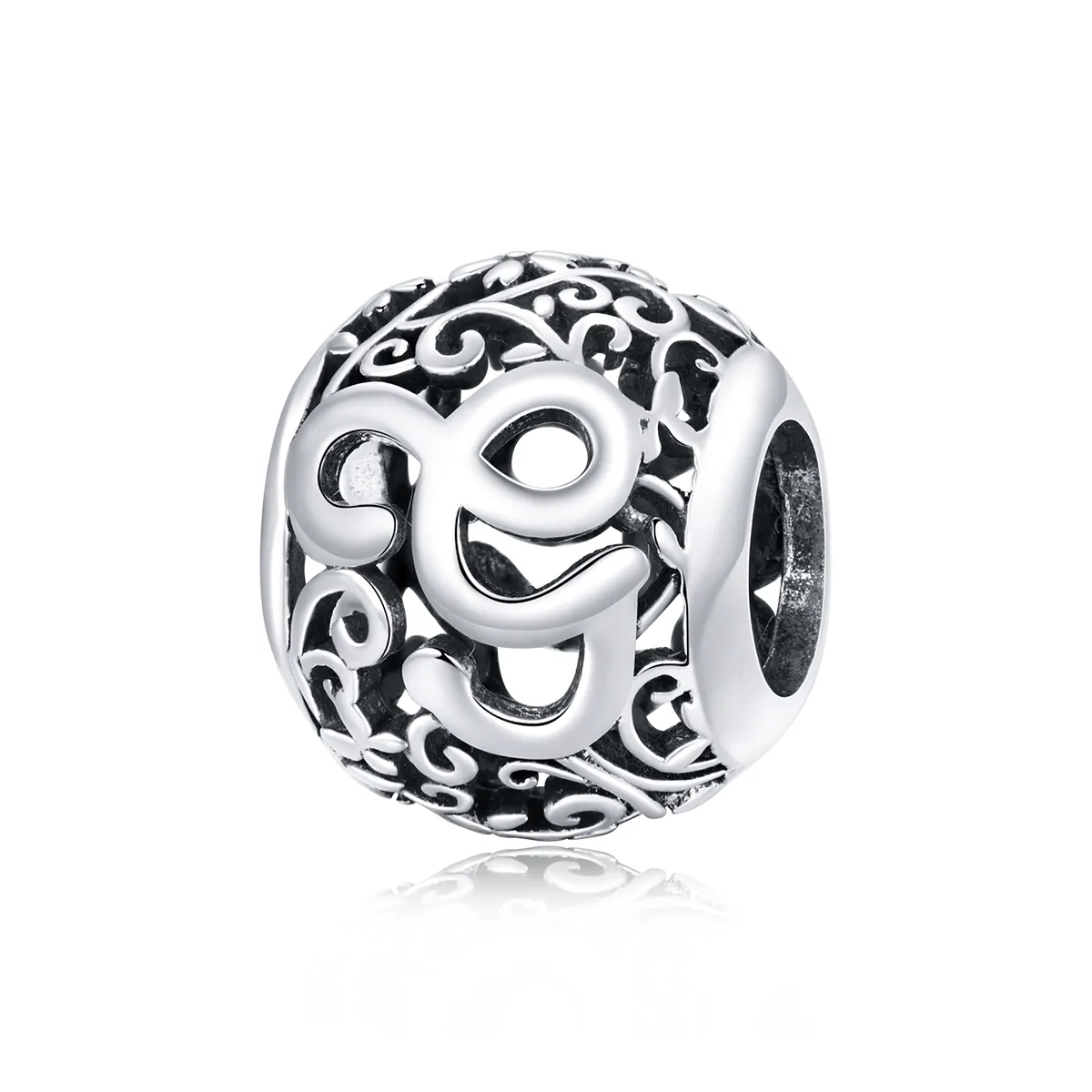 pandora style openwork flower letter g charm scc1444 g