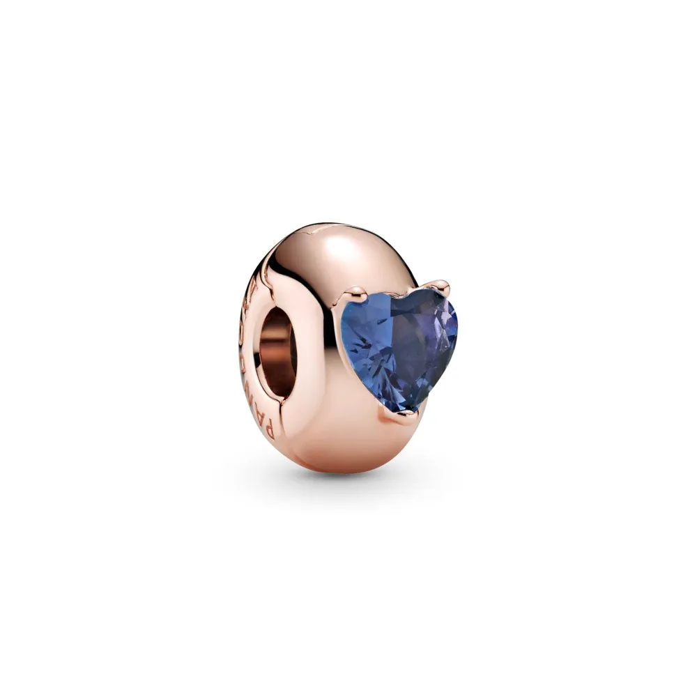 pandora blått hjerte solitaire klemmecharm 789203c02