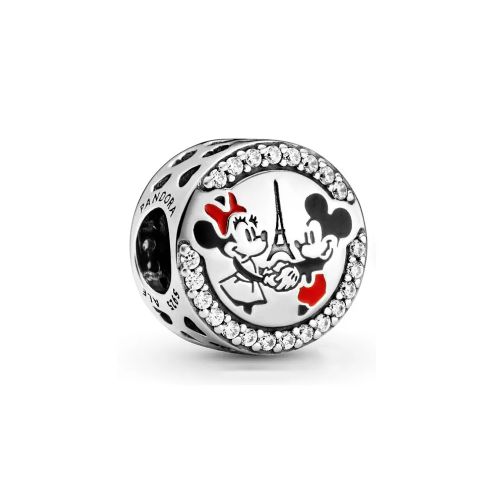 Pandora Disney Parks Disneyland Paris Mikke Mus og Minni Mus Eiffeltårnet Charm - 799283C01