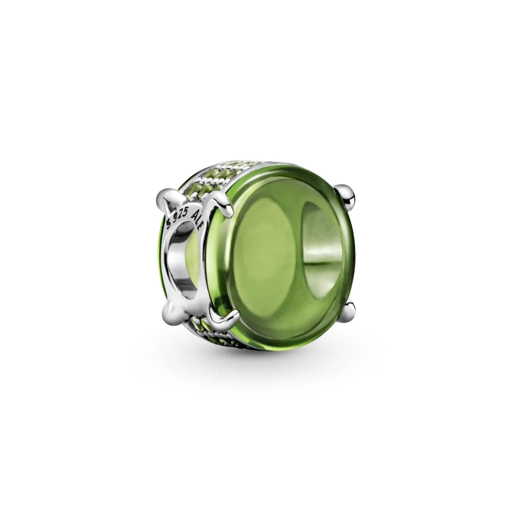 pandora grønn oval cabochon charm 799309c02