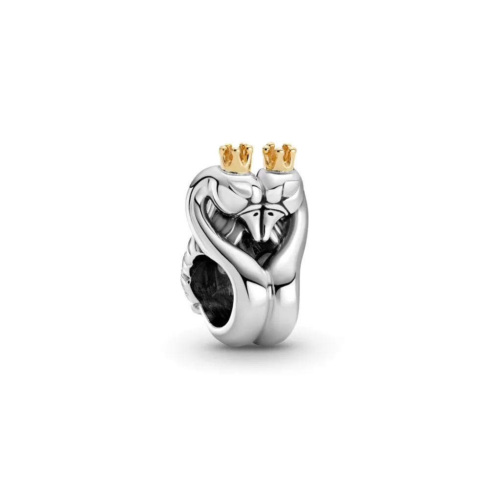 pandora tofarget svaner og hjerter charm 799315c00