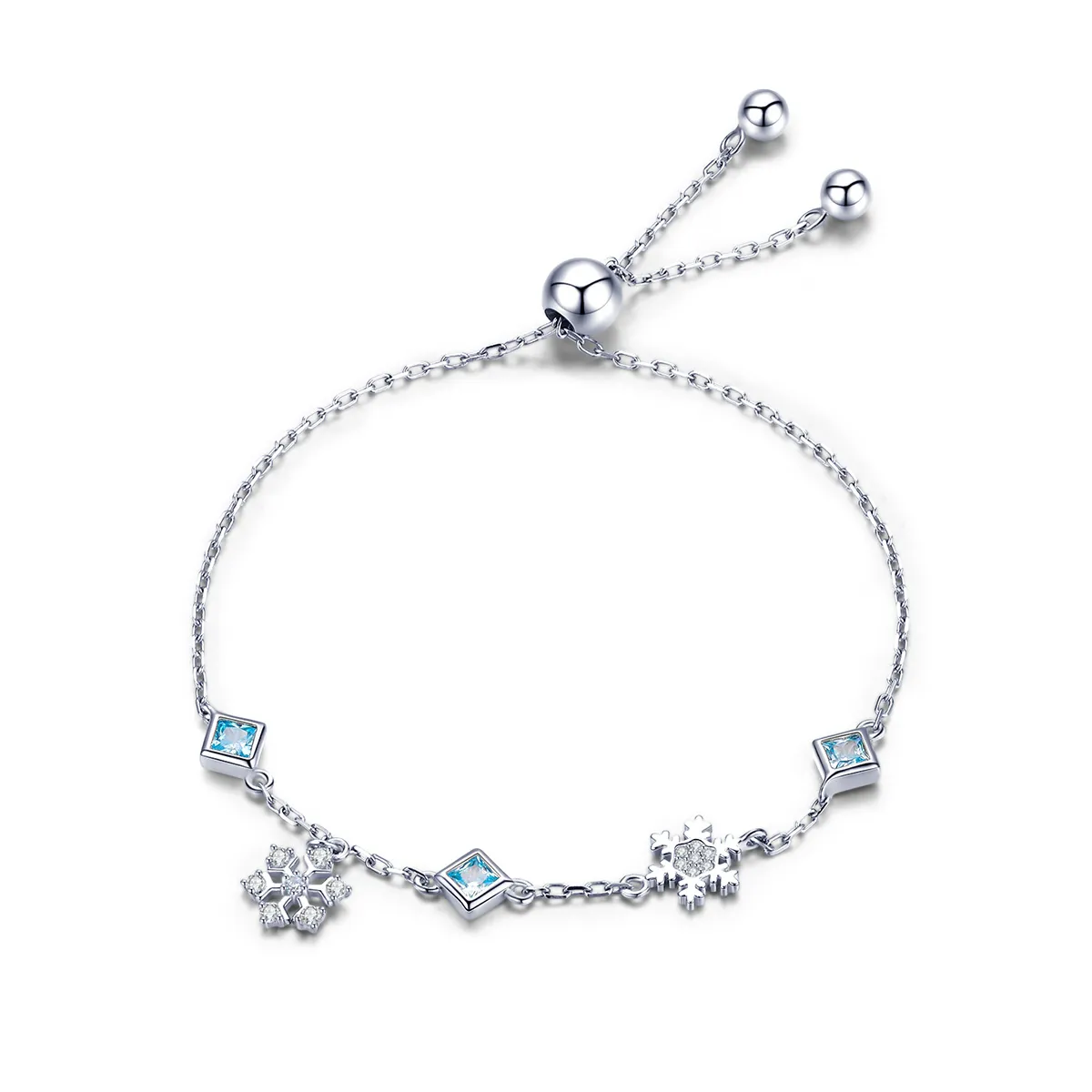 Pandora Style Silver Dancing Snowflake armbånd - BSB001