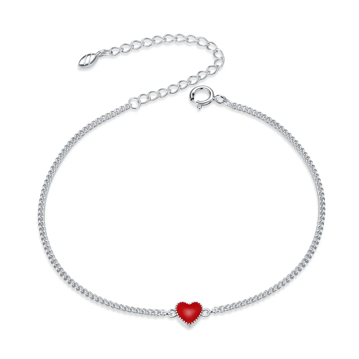 pandora style silver heart armbånd scb182