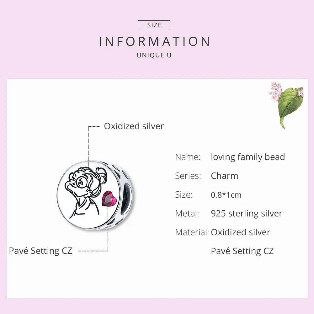Pandora Style Silver Jeg elsker deg bestemor Gigi Charm - SCC1762