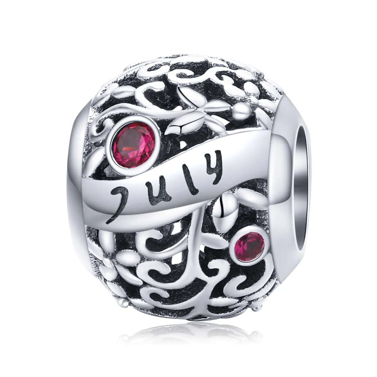Pandora Style Silver July Granat Birthstone Charm - SCC1385-7