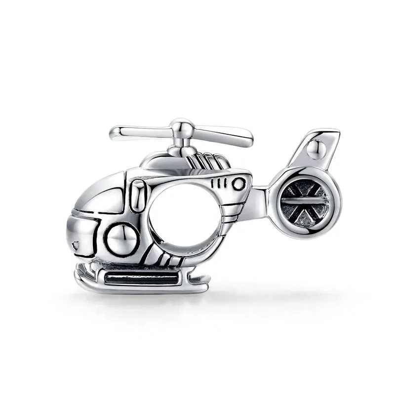 pandora style silver little helicopter charm scc1699