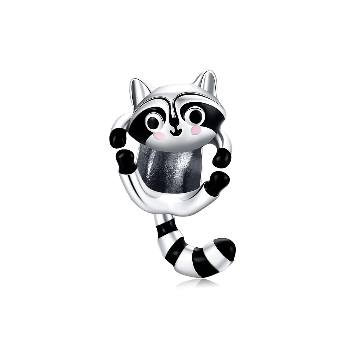 pandora style silver little raccoon charm bsc403